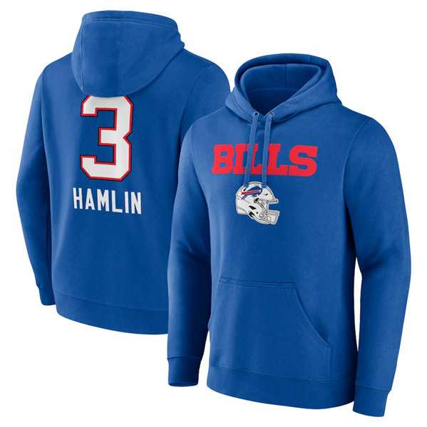 Men's Buffalo Bills #3 Damar Hamlin Blue Team Wordmark Player Name & Number Pullover Hoodie,We sell and wholesale Men's Buffalo Bills #3 Damar Hamlin Blue Team Wordmark Player Name & Number Pullover Hoodie on line form chian!